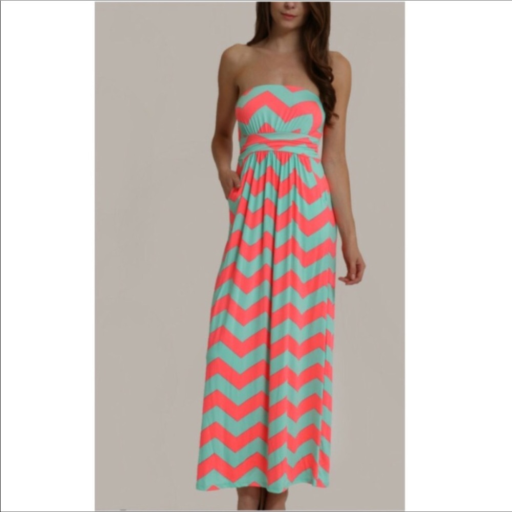 Colorful maxi tube dress